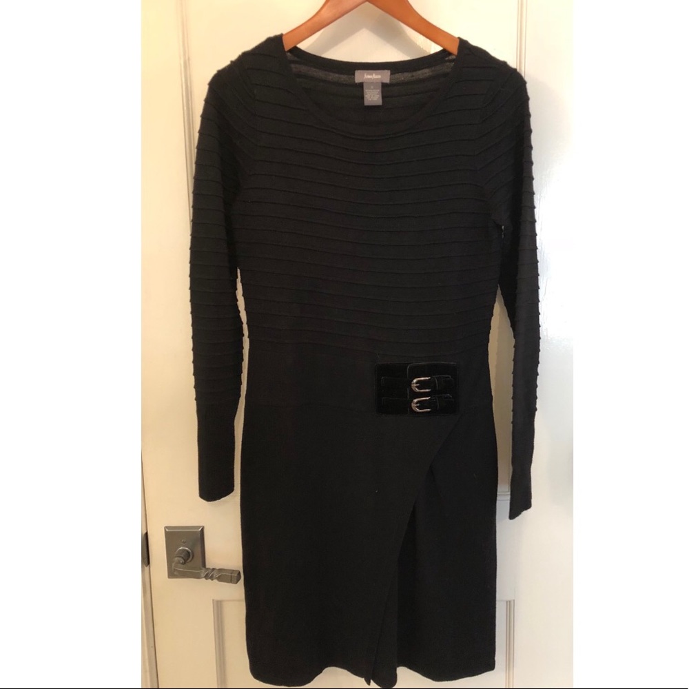 Neiman Marcus Black knit sweater dress